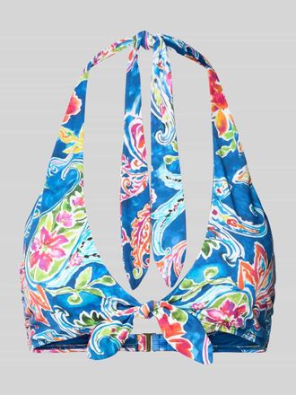 Lauren Ralph Lauren Bikini-Oberteil mit Knoten-Detail in Dunkelblau, Gr&ouml;&szlig;e XL
