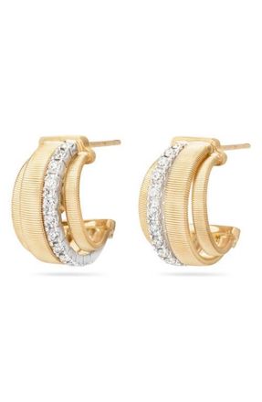 Marco Bicego Masai 18K Gold Coil & Diamond Hoop Earrings in 18K Yellow Gold at Nordstrom