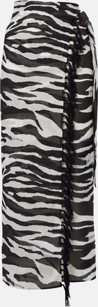 The Attico Zebra-print cotton muslin beach cover-up