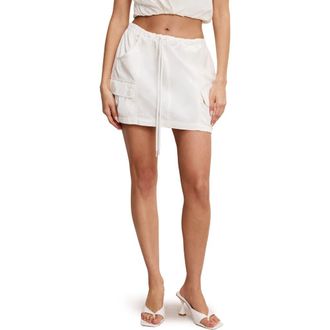 Good American Twill Parachute Miniskirt in Cloud White001 at Nordstrom Rack, Size 5X-Large