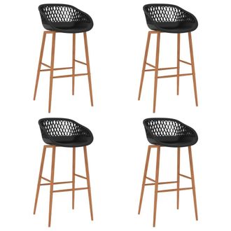 vidaXL Taburetes De Cocina 4 Unidades Negro Vidaxl