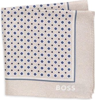 BOSS Silk Pocket Square in Open Beige at Nordstrom