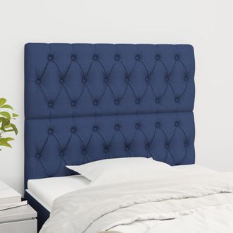 vidaXL Cabeceros 2 Unidades De Tela Azul 90x7x78/88 Cm Vidaxl