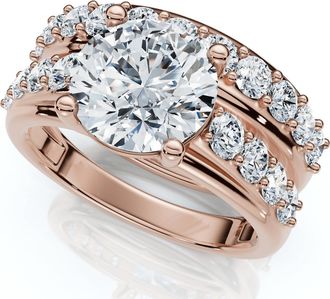 Pompeii3 Certified 2 1/2Ct Diamond Engagement Wedding Ring Set 14k Gold Lab Grown