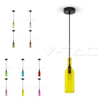 Trade Shop Trade Shop Traesio - Trade Shop - Illuminazione V-tac Led Lampadario Portalampada Bottiglia Pendente E14 Colorato - Verde