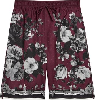 Dolce & Gabbana Floral-print Silk-twill Shorts - Multicoloured 1 - 52 (IT52 / XL)