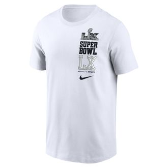 Nike Super Bowl LX Bound Dueling Nike Mens NFL T-Shirt in White | N19910ASB2-FHB