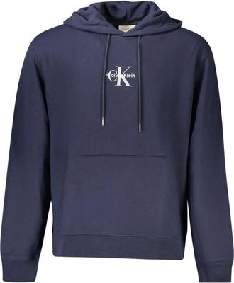 Calvin Klein Katoenen Sweater met Ronde Hals - Heren - Hoodies - Blauw - L - Katoen - Hoodies & sweatvesten