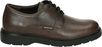 Mephisto Casual Bruine Leren Schoenen - Heren - Veterschoenen - Bruin - 45 EU - Leer - Schoenen