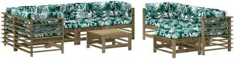 vidaXL Juego Muebles Jard&iacute;n 10 Pzas Y Cojines Madera Pino Impregnada Vidaxl