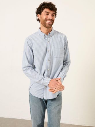 Fat Face FatFace Blue Long Sleeve Oxford Stripe Shirt