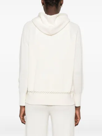 Ermanno Scervino Floral Embroidered Hoodie - Cream