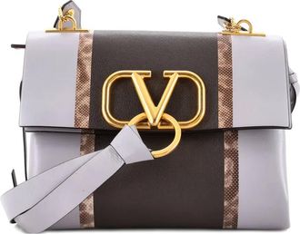 Valentino Garavani VRing Printed Leather Small shoulder bag - Grijs