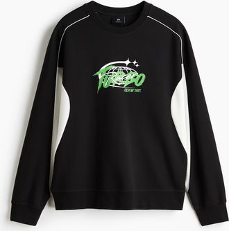 H&M Sweatshirt aus Scuba in Loose Fit - Schwarz