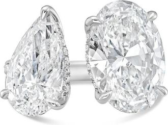 Diana M. Jewels PLATINUM 2 STONE LAB GROWN DIAMOND FASHION RING WEIGHING 12.00 CTS TW