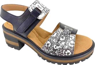 Salvia Womens Haven Sandals In Black/white Lizard