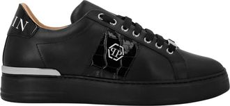Philipp Plein Mix Leather Lo-Top Sneakers Hexagon - unisex - Sneakers - Zwart - 37 EU - Leer - Schoenen