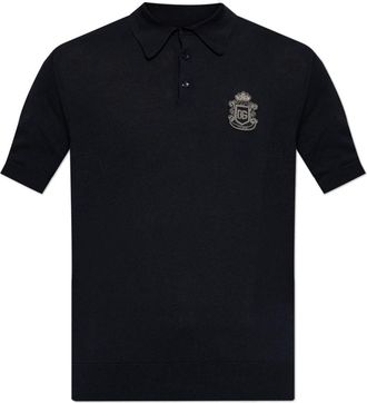 Dolce & Gabbana Polo Shirt met Logo - Heren - Polos - Blauw - 2XL - Katoen - Tops