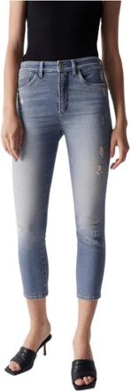 Salsa Slim Cropped Faith Jeans - Dames - Cropped Jeans - Blauw - W27 L28 - Katoen - Jeans