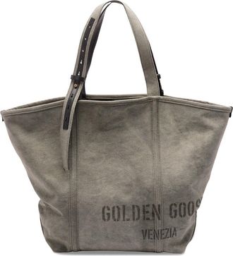 Golden Goose 24.7 Ew Canvas Shopping Bag With Print