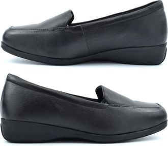 Generic Womens Leather Shoes Size 6 Girls School Shoes Ladies Slip On Shoe Size 4 Womens Casual Comfort Shoe Lightweight Wedge Heels Low Wedge Heel Real Leath