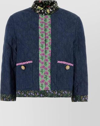 Valentino Garavani chambray blazer with quilted design and pockets