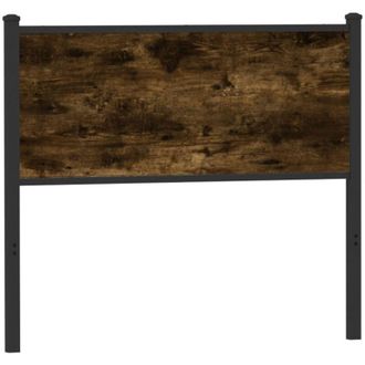 vidaXL Cabecero De Madera De Ingenier&iacute;a Y Acero Roble Ahumado 107 Cm Vidaxl