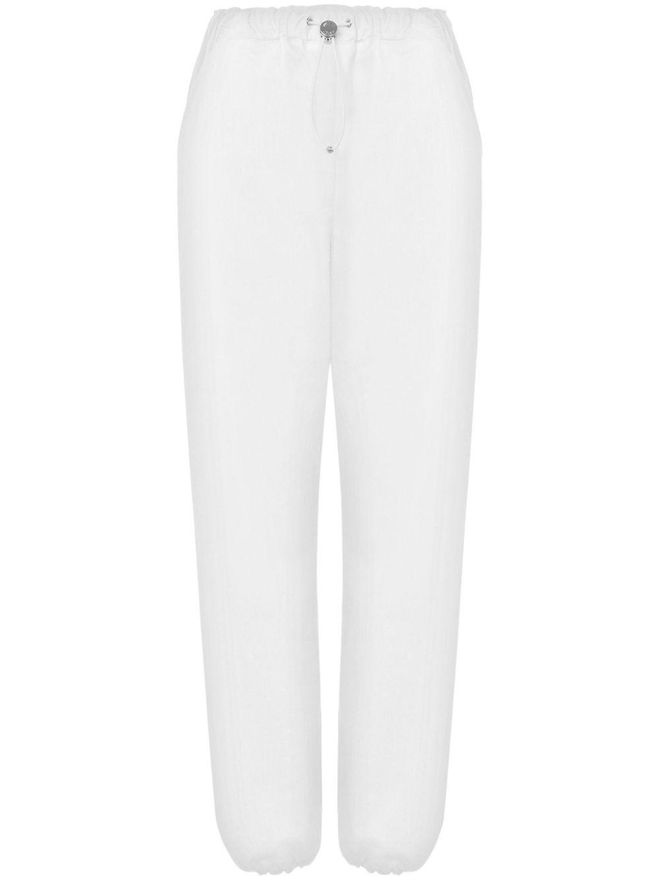 パンツ MOSCHINO COUTURE Woman Pants White 03305428 1001 Moschino elasticated-ankles track pants - women - Cotton