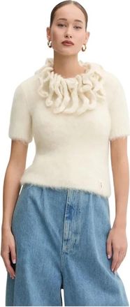 Sunnei Trui met ronde hals - Dames - Ronde hals truien - Beige - XS - Truien & Vesten