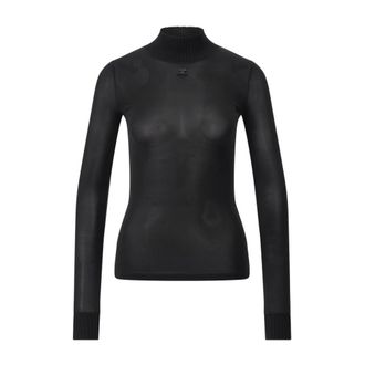 Courr&egrave;ges Dames, Tops, Zwart, Maat: XS Viscose