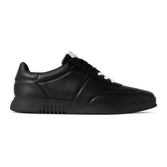 Emporio Armani Leather Sneaker With Logo - Heren - Sneakers - Zwart - 43 EU - Leer - Schoenen