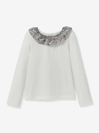 Cyrillus T-shirt col en tissu Liberty coton biologique &eacute;cru