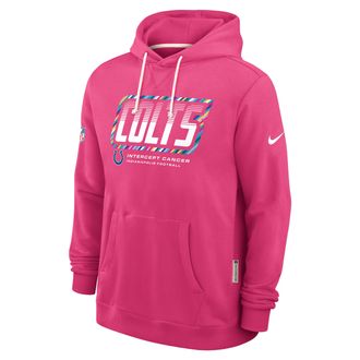 Nike Indianapolis Colts Crucial Catch Sideline Standard Issue Nike Mens Dri-FIT NFL Pullover Hoodie in Pink | 03AZ68XZUE-F9R