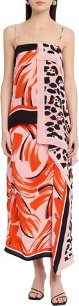 Essentiel Josette Two Print Slip Top In Black/light Pink/orange