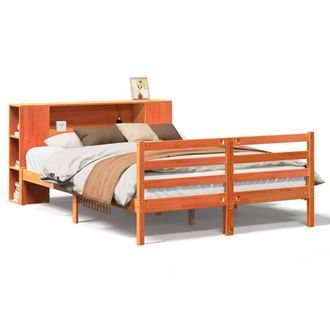 Berkfield Home Bookcase Bed without Mattress Wax Brown 140x190 cm Solid Wood Pine