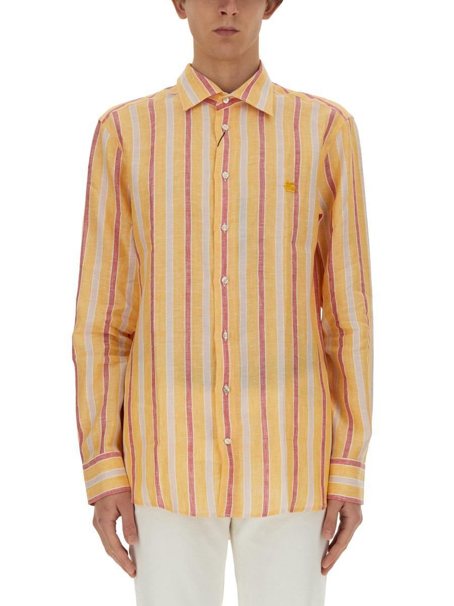 Tシャツ・カットソー ETRO SHIRT WITH PEGASUS EMBROIDERY (WRIA0028 99TR560S8452) Etro Etro Shirt With Pegasus Embroidery | baltini | REVERSIBLE