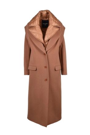 Patrizia Pepe Long Convertible Coat - Brown