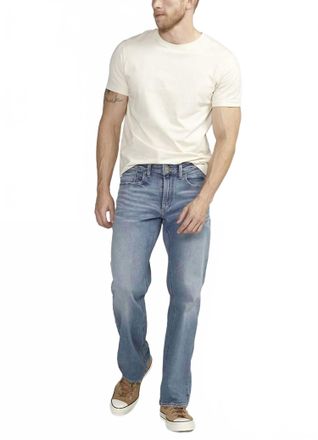 Silver Jeans Co Zac Relaxed Fit Straight Leg Jeans In Light Indigo Wash
