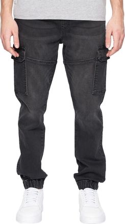 Crosshatch Heren Malimore Gesloten Enkellange Cargo Jeans (Zwart wassen)