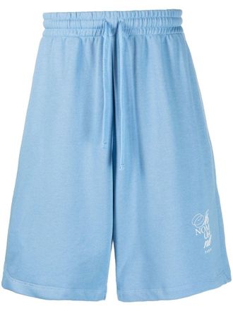 Ih Nom Uh Nit logo-print cotton track shorts - Blue