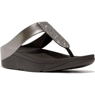 FitFlop Fino Platform Wedge Flip Flop in Pewter at Nordstrom Rack, Size 10