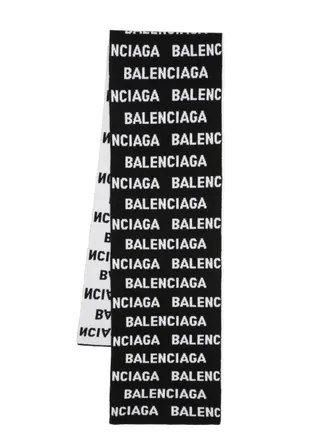 Balenciaga Allover Logo Wollschal