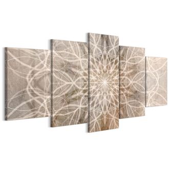 OEM Cuadro Sobre Lienzo Italiano De 100 X 50 Cm, Pent&aacute;ptico, Estilo Boho, Fondos Y Estampados. Cuadro Sobre Lienzo Italiano De 150 X 75 Cm, Pent&aacute;ptico, Es