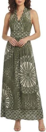 London Times Sleeveless Stretch Jersey Maxi Dress in Rifle Green at Nordstrom Rack, Size 14