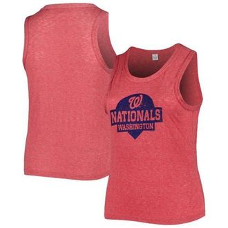 Soft As A Grape Womens Soft as a Grape Red Washington Nationals Plus Size High Neck Tri-Blend Tank Top at Nordstrom, Size 3X