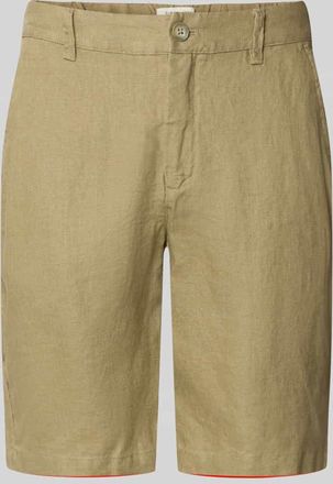 Casual Friday Casual Friday Leinen Shorts mit Eingrifftaschen Modell PANDRUP in Khaki, Gr&ouml;&szlig;e XXL
