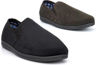 Generic Mens Extra Large Slippers Size 6 Boys Slippers Size 14 Slip On Slipper Mens Memory Foam Slipper Slip On Extra Large Sizes Memory Foam Sizes 6-14 Black