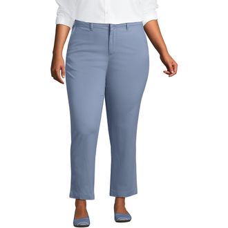 Lands End Mid Rise Classic Straight Leg Chino Ankle Pants in Pale Slate Blue at Nordstrom, Size 18W