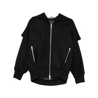 Simone Rocha Chaqueta Oversize con Capucha Dividida Adornada - Sweatshirts & Hoodies - Mujer - Negro - S