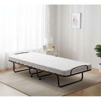 Dmora Letto Pieghevole - Materasso Incluso Dimensione Materasso 80x190x10 cm, Bianco, -, Eslsk